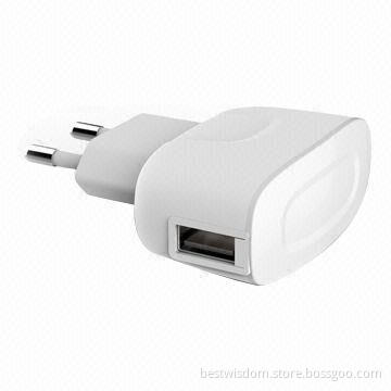 Dual-USB PDA Charger for iPad, iPod, iPhone, Samsung Tab and Smartphones, 5V/2.1A Output